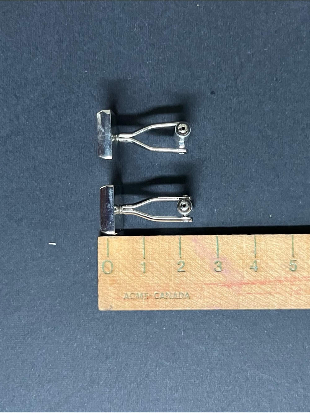 Coral-Orange Rectangular Cufflinks - Picture 4 of 4